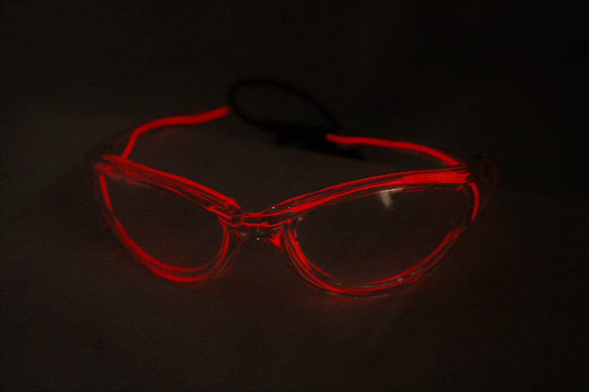 Red light up El Wire sunglasses