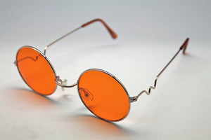 Lennon Style Sunglasses with Orange Lenses Gold Frames