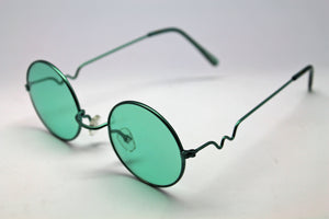 Lennon style sunglasses with Green lenses and green frames
