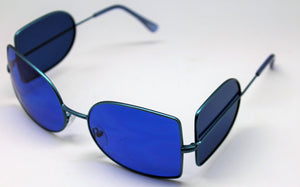Jonny Depp Dark Shadows Vampire Sunglasses Blue Lens Blue Frame